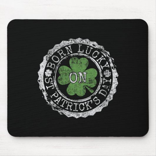Am St. Patricks Day Glücklich Geboren Irische Klee Mousepad (Vorne)