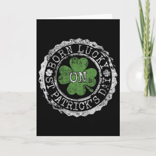 Am St. Patricks Day Glücklich Geboren Irisches Kle Karte