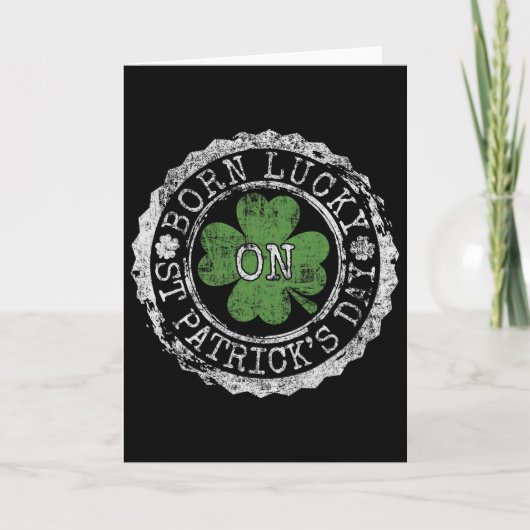 Am St. Patricks Day Glücklich Geboren Irisches Kle Karte (Vorderseite)