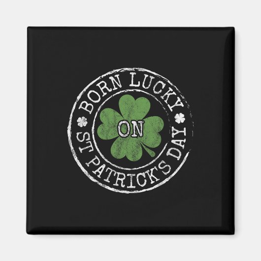Am St. Patricks Day Glücklich Geboren Irisches Kle Magnet (Vorne)
