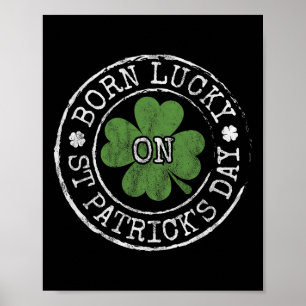 Am St. Patricks Day Glücklich Geboren Irisches Kle Poster