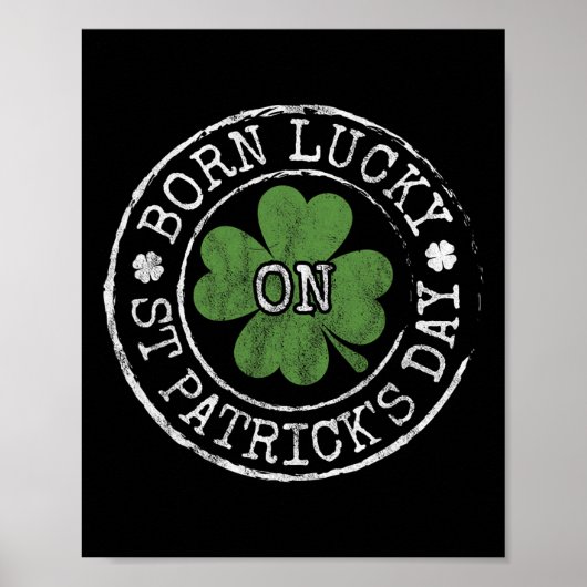 Am St. Patricks Day Glücklich Geboren Irisches Kle Poster (Vorne)
