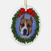 Am Staffordshire Terrier Art by Glenda S. Harlan Keramik Ornament (Rechts)