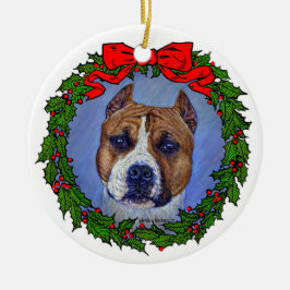 Am Staffordshire Terrier Art by Glenda S. Harlan Keramik Ornament