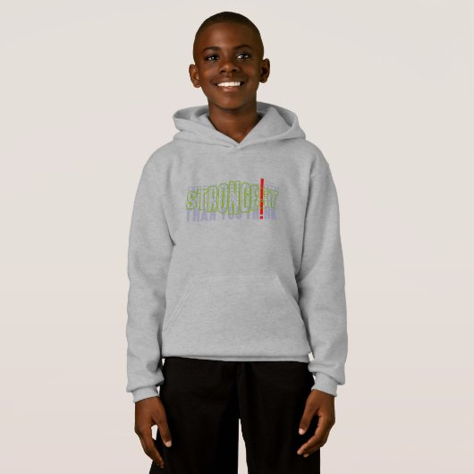 am stärksten als Sie denken | Kids Hoodie (Vorne ganz)