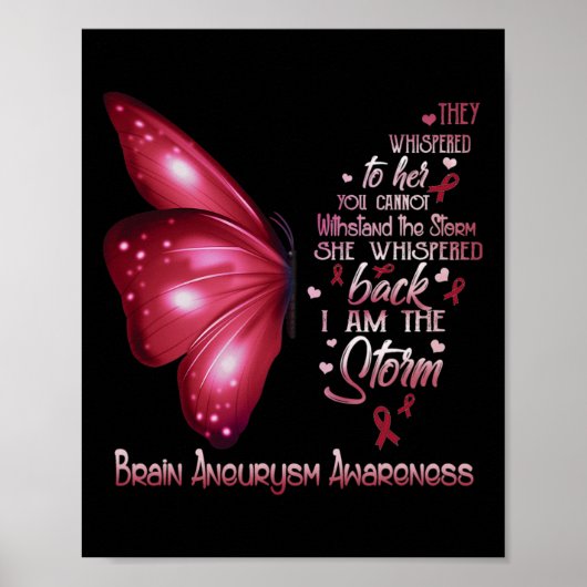 Am Storm Hirn Aneurysm-Awareness Butterfly Poster (Vorne)