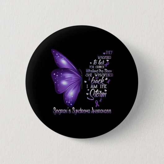 Am Storm Sjogren's Syndrome Awareness Butterfly Button (Vorderseite)