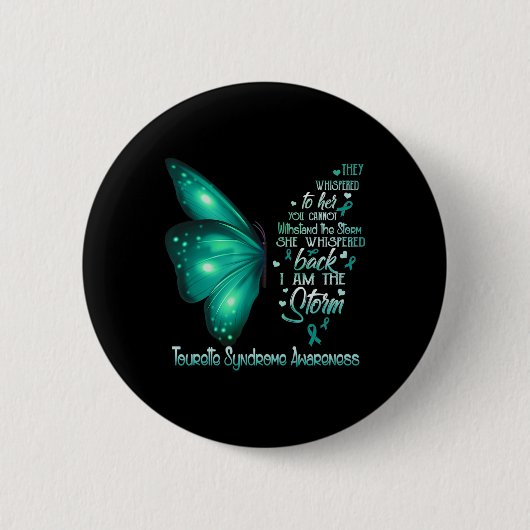 Am Storm Tourette Syndrome Awareness Butterfly Button (Vorderseite)