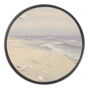 Am Strand (1879) - Vintage Küstenkunst Eishockey Puck