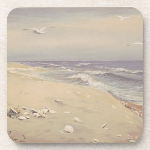 Am Strand (1879) - Vintage Küstenkunst Getränkeuntersetzer