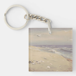 Am Strand (1879) - Vintage Küstenkunst Schlüsselanhänger