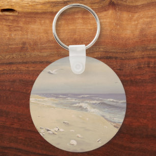 Am Strand (1879) - Vintage Küstenkunst Schlüsselanhänger