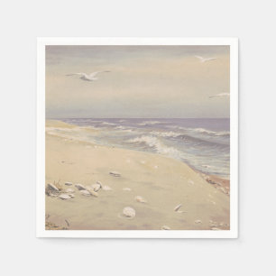 Am Strand (1879) - Vintage Küstenkunst Serviette