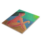 Am Strand Abstraktes Portrait einer Frau Fliese (Seite)