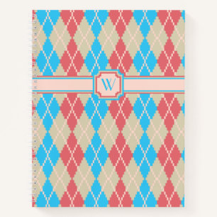 Am Strand Argyle-Spiral-Notizbuch Notizblock