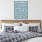 Am Strand - Beach House Rules - 18" x 24" Leinwanddruck (Insitu (Schlafzimmer))