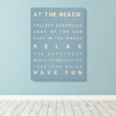Am Strand - Beach House Rules - 18" x 24" Leinwanddruck (Insitu (Holzboden))