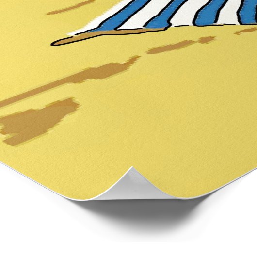 Am Strand bearbeiten Sie Text Poster (Ecke)