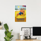 Am Strand bearbeiten Sie Text Poster (Heimbüro)