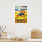 Am Strand bearbeiten Sie Text Poster (Küche)