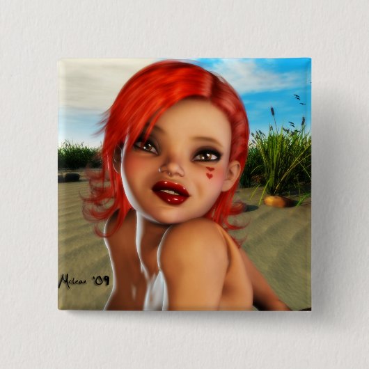 Am Strand Button (Vorderseite)