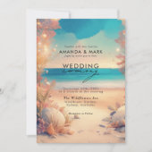 Am Strand Coastal Nautical Foto Wedding Einladung (Vorderseite)