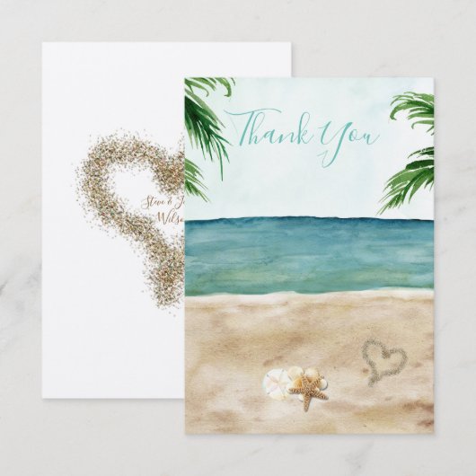 Am Strand Danke Karte (Vorne/Hinten)