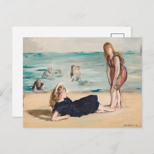 Am Strand | Édouard Manet Postkarte (Vorne/Hinten)