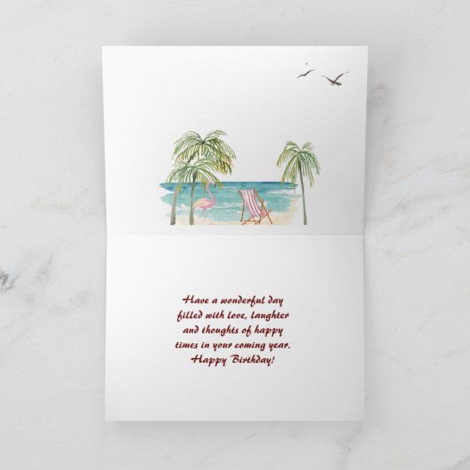 Am Strand für Ihren Geburtstag Karte (Innenseite)