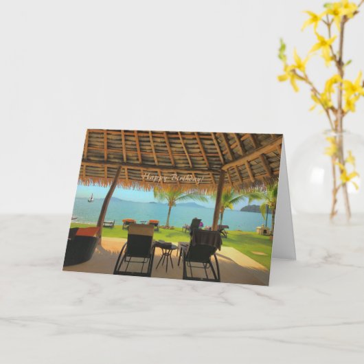 Am Strand für Ihren Geburtstag Karte (Gelbe Blume)