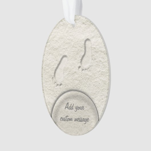 Am Strand - Fußspuren im Sand Ornament (Vorderseite)