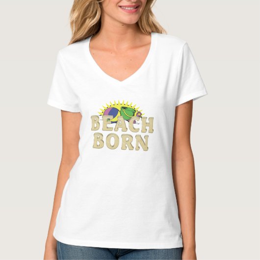 Am Strand geboren T-Shirt (Vorderseite)