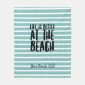 Am Strand gestreift nach Maß Fleecedecke (Vorderseite)