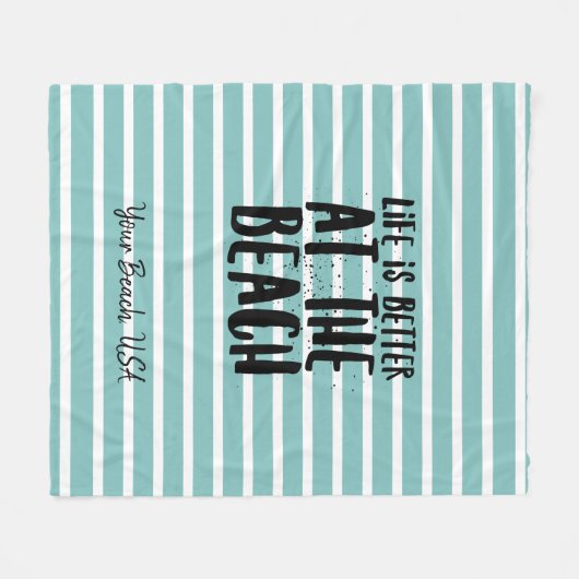 Am Strand gestreift nach Maß Fleecedecke (Vorderseite (Horizontal))