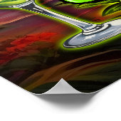 Am Strand gibt es einen tropischen Papagei. Poster (Ecke)