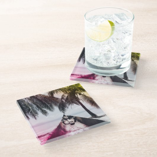 Am Strand Glasuntersetzer (Schrägansicht)