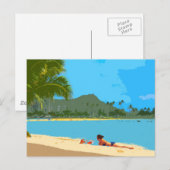 Am Strand in Hawaii! Postkarte (Vorne/Hinten)