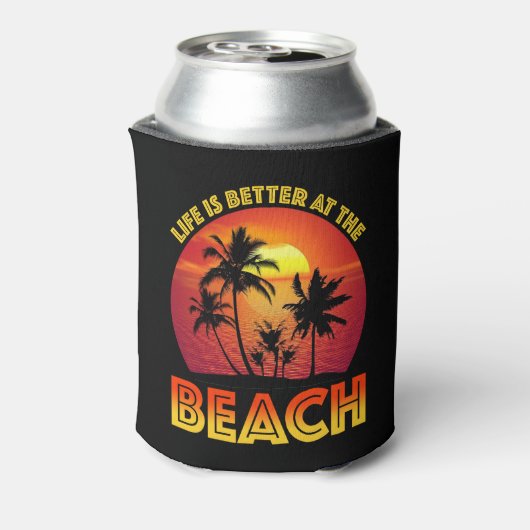 Am Strand ist das Leben besser Dosenkühler (Kanne Rückseite)