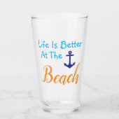 Am Strand ist das Leben besser Glas (Vorderseite)