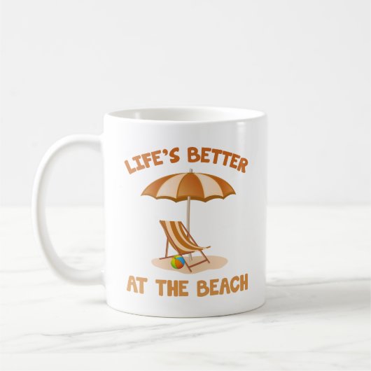 Am Strand ist das Leben besser Kaffeetasse (Links)
