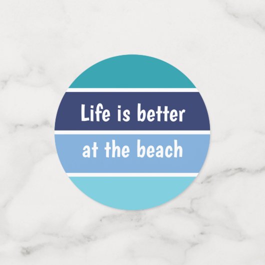 Am Strand ist das Leben besser Konfetti (Klein Rückseite)