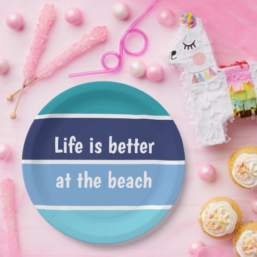 Am Strand ist das Leben besser Pappteller (Party)