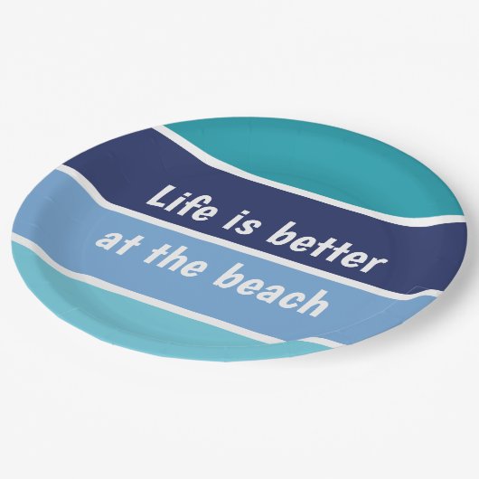 Am Strand ist das Leben besser Pappteller (Schrägansicht)