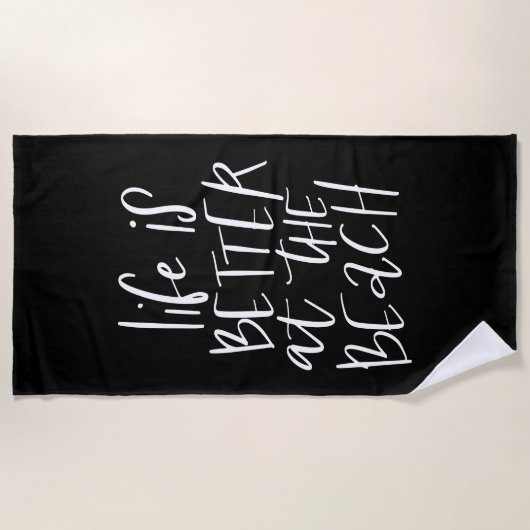 Am Strand ist das Leben besser Strandtuch (Vorderseite)