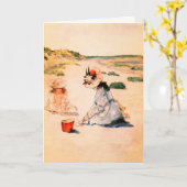 Am Strand. Kunsthandwerkskarte am Muttertag Karte (Gelbe Blume)