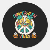 Am Strand mit Su Runder Aufkleber (Vorderseite)