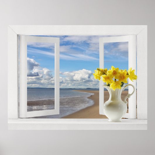 Am Strand — Öffnen der Fensteransicht mit den Düft Poster (Vorne)