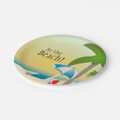 Am Strand! Party-Teller Pappteller (Schrägansicht)