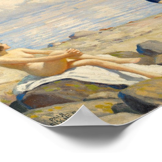 Am Strand | Paul Fischer Poster (Ecke)