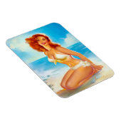 Am Strand Pin Up Magnet (Rechte Seite)